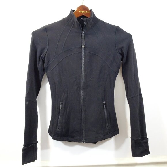 Lululemon Black Define Front Full Zip Jacket Size 4 Stretch Fitted Athletic - Picture 1 of 7